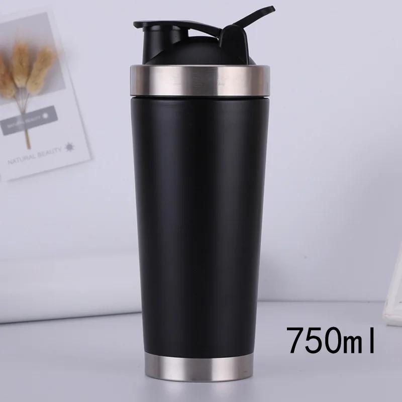 Cană termos din oțel inoxidabil cu strat dublu, 25 oz, cu agitare în vid, 750 ml, pudră proteică sportivă, pentru conservarea căldurii
