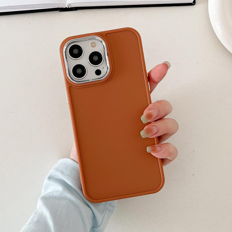 Applicable to Apple 17 mobile phone case, new electroplated photo frame 16pro personalized 15pro simple 11 anti-drop soft mobile phone case