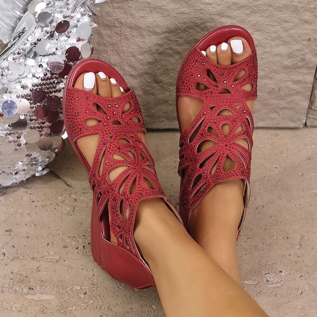 Fashion Aphixta Mew Gladiator Sandals Women Wedge Heel Shoes Zip 6.5cm High Heels Shoes For Woman Red Zapatos Mujer Wedges Woman Sandal