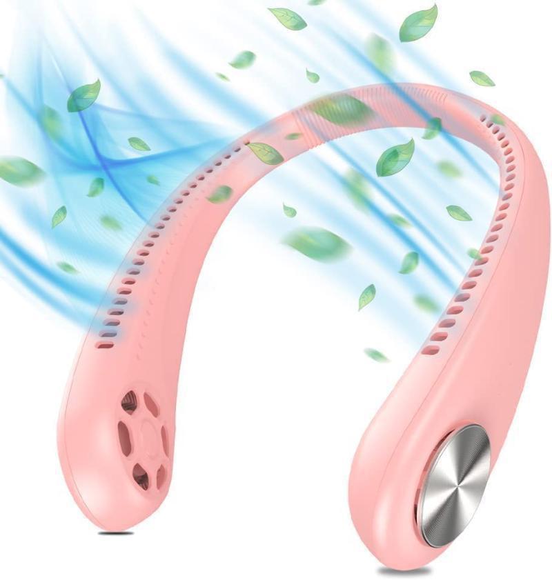 Ventilator portabil pentru gât, ventilator fără lame cu mâini libere, ventilator personal de răcire, reglare în 3 viteze, ventilator pentru gât reîncărcabil, alimentat prin USB pentru exterior, interior