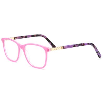 Durable Acetate Square Full Rim Women's Glasses Frame Comfort Fit Eyewear for All-Day Wear & Travel-Ready Style