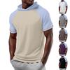 Men's Straight Shoulder Short-sleeved Hoodie T-shirt Sweatshirt