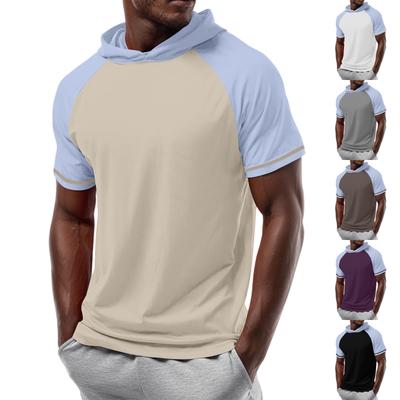 Men's Straight Shoulder Short-sleeved Hoodie T-shirt Sweatshirt