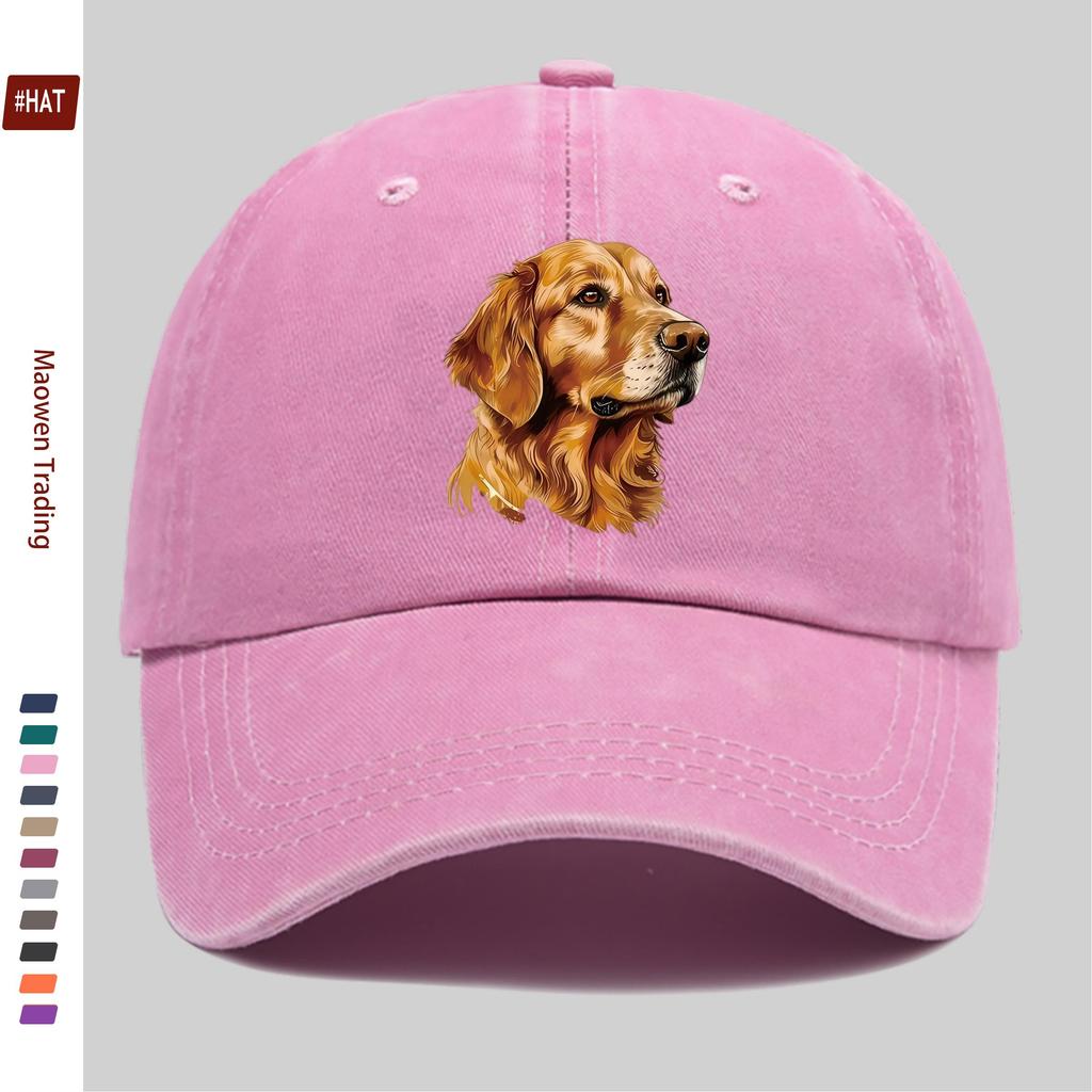 pc Cute Golden Retriever Print Baseball Cap Pet Portrait Design Decorative Hat Comfortable Lightweight Headwear Adjustable S