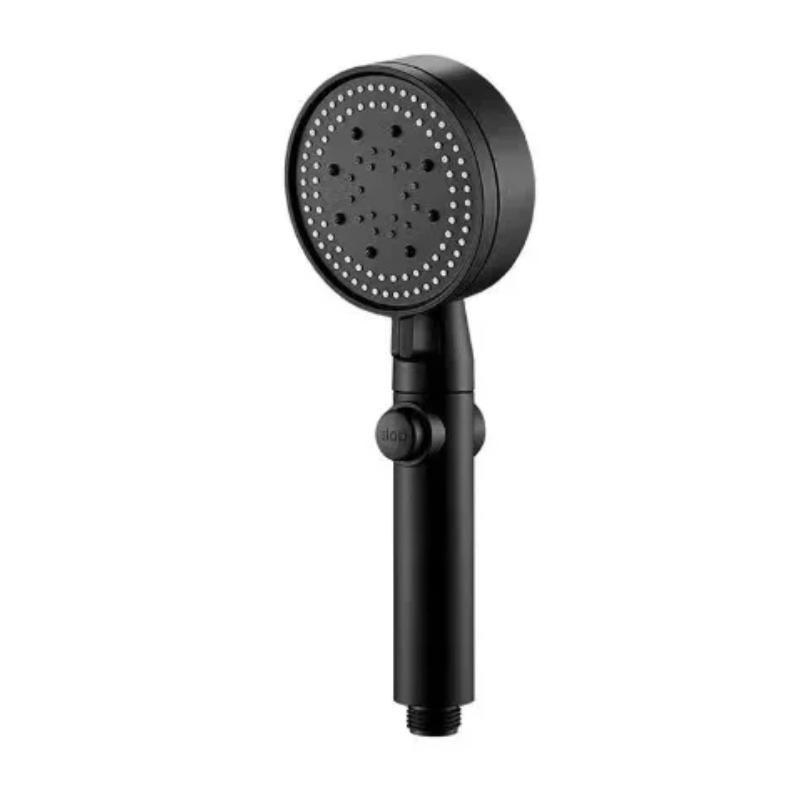 

Adjustable High Pressure Shower Head 5 Modes Water Saving One-Key Stop Spray Nozzle with Hose - Bathroom Shower Accessories чорний