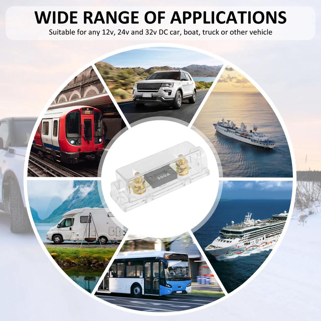 2 Stück ANL Sicherungshalter 32V DC ANL Sicherungsblock mit Isolierabdeckung ANL Sicherungshalter 1/0 /2/4 AWG Auto Sicherungsblock