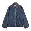 Men's American Retro Denim Detroit Jacket: Washed & Distressed Casual Lapel for Spring