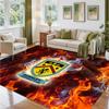 Burnley Football Design Crystal Velvet Rug Soft Decorative Mat for Bedroom Entrance