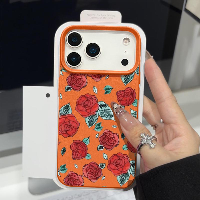 Cartoon Daisies Flower Pattern Case For iPhone 17 Pro Max iPhone 16 15 14 13 Pro Max 11 17e 16e Luxury Leather Texture Soft Silicone Matte Cover