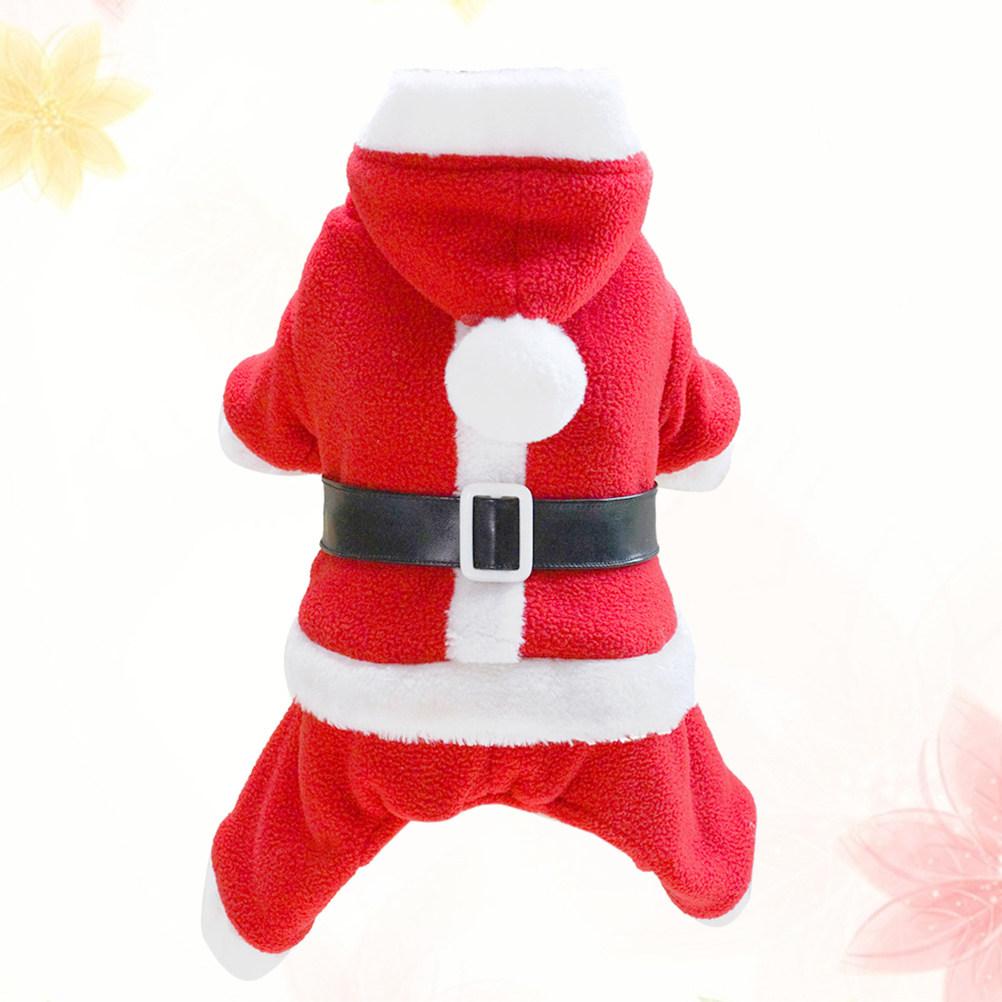Pet Dog Clothes Santa Claus Design Size S Red Soft Breathable Christmas Costume Party Outfit Protective Dog Apparel