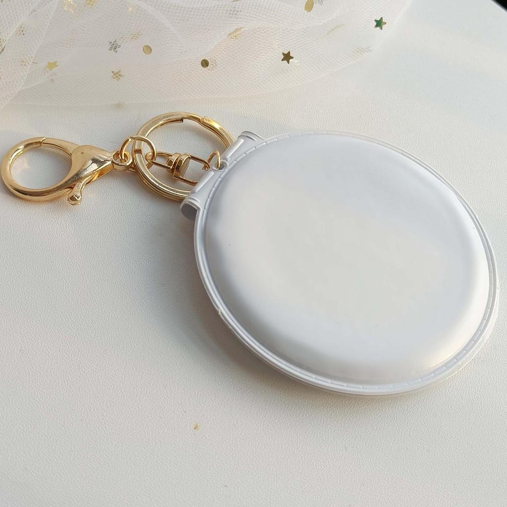 Personalized Candy Color Portable Folding Double-Sided Makeup Mirror with Engraved Name