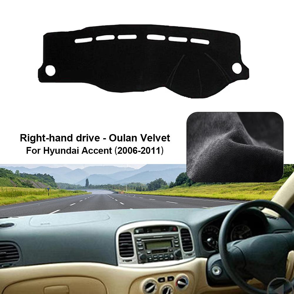 Auto-Armaturenbrett-Abdeckungspolster für 2006-2011 Hyundai Accent Sonnenschutz-Schutz Anti-UV-Armaturenbrettmatten Rutschfeste Polster Innenzubehör