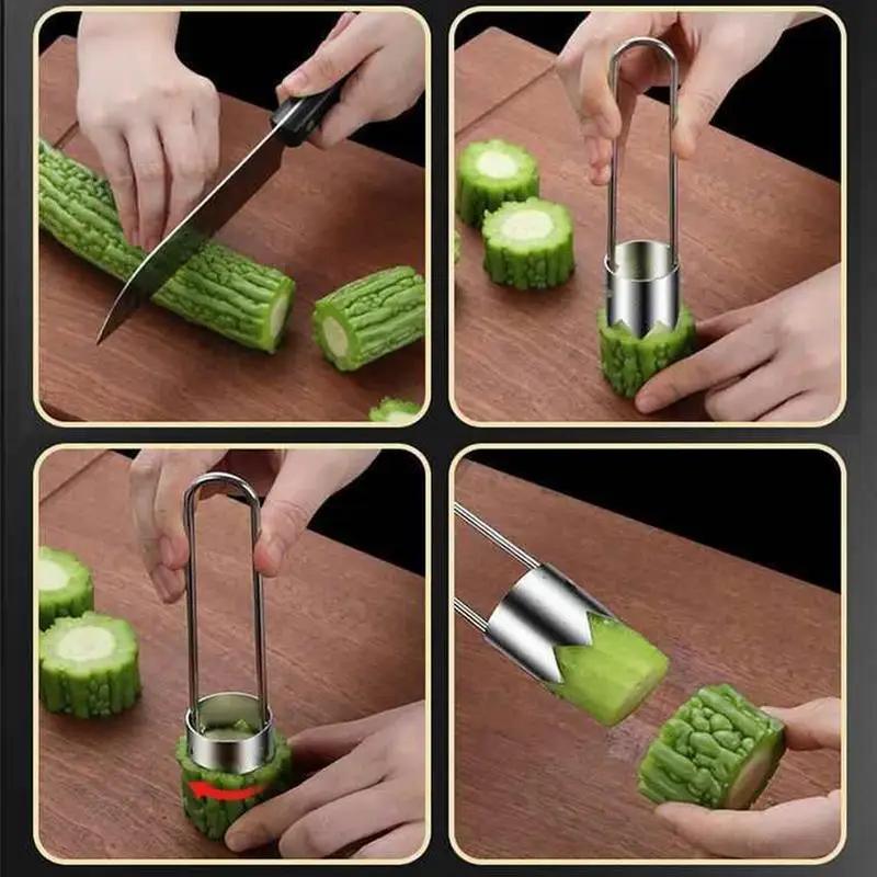 Портативный нержавеющий инструмент для удаления сердцевины из груш и яблок из нержавеющей стали марки 304, острый зубчатый резак, прочный ручной инструмент для овощей