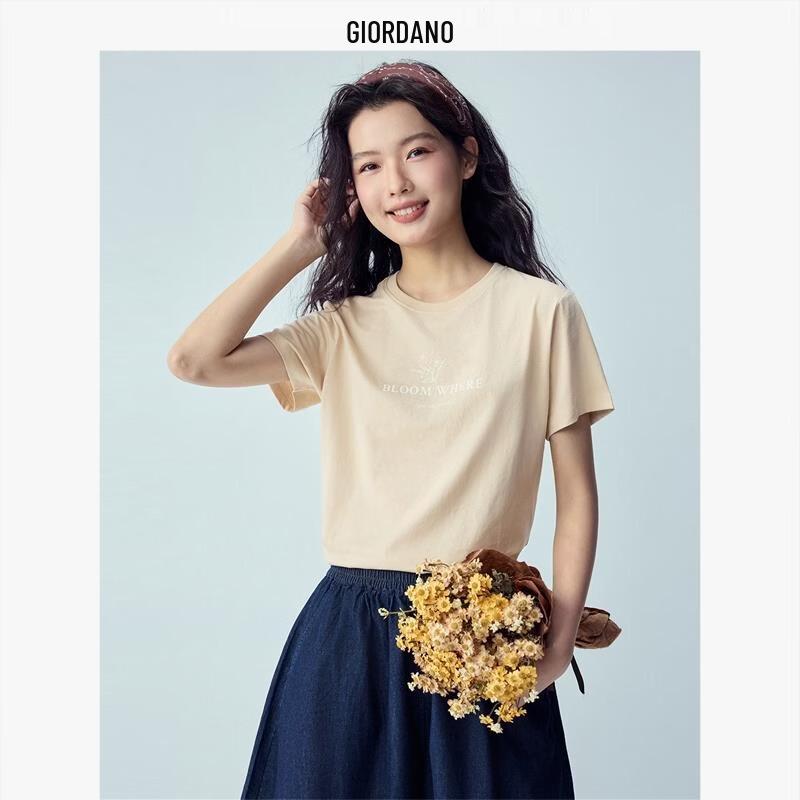 Giordano Women s Floral Print Cotton T-Shirt L