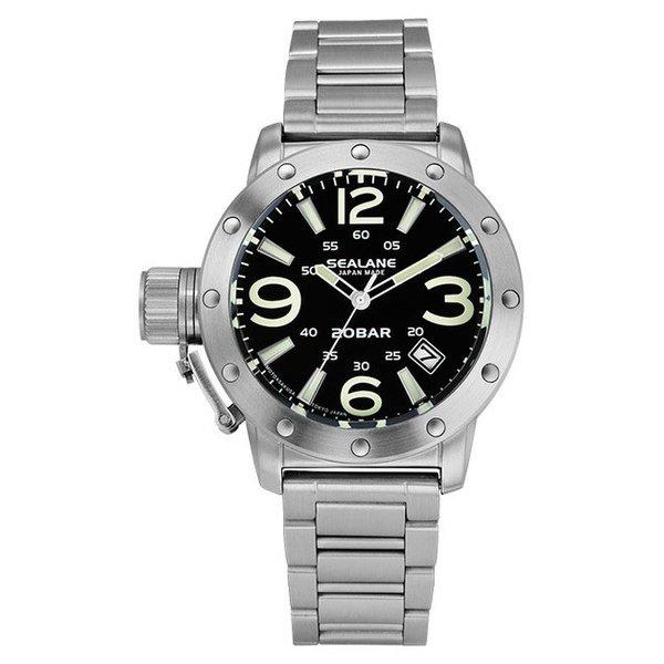 

SEALANE Men s SEJ011-MBK (JAPAN Sun Flame) Round Watch Silver Stainless Analog