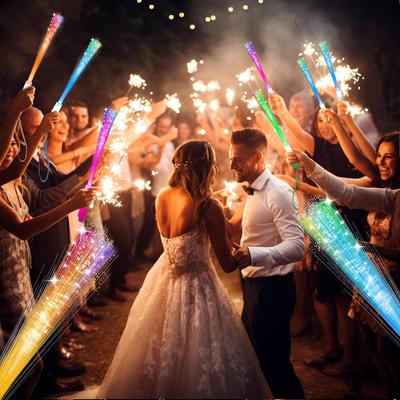 Glow Sticks Fiber Optic Light Up Wands LED Night Lighting Props for Birthday Wedding Dark Parties Concerts Christmas Halloween