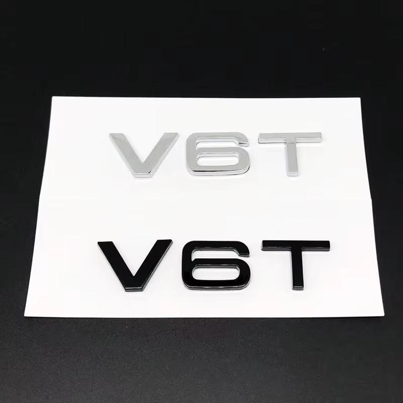 2026 3D ABS Car Styling V6T V8T V6 V8 T Fender Side Body Emblem Tail Trunk Fender Badge Sticker For 4UYUE A4 A3 A5 A6 A1 Q3 Q5 Q7