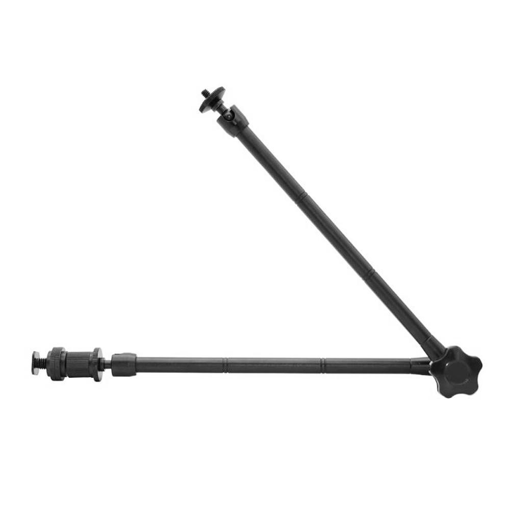20 Inch Adjustable Articulating Friction Arm Aluminum Alloy 2KG Payload with Cold Shoe Universal 1 4 Screw for Flash