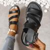 Plus Size Buckle Flat Toe-Baring Sandals for Women