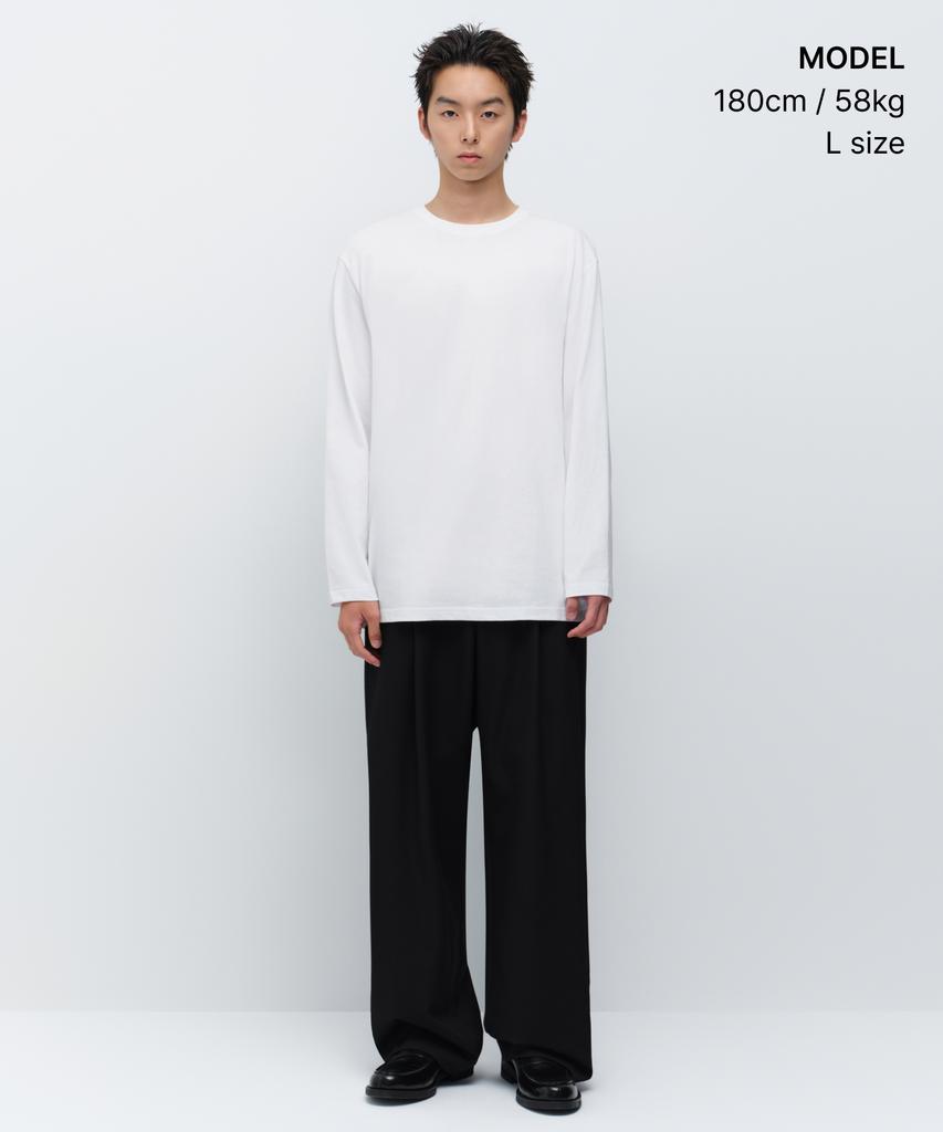 MUSINSA STANDARD Layered Crew Neck Long Sleeve T-Shirt_Regular Length [White]
