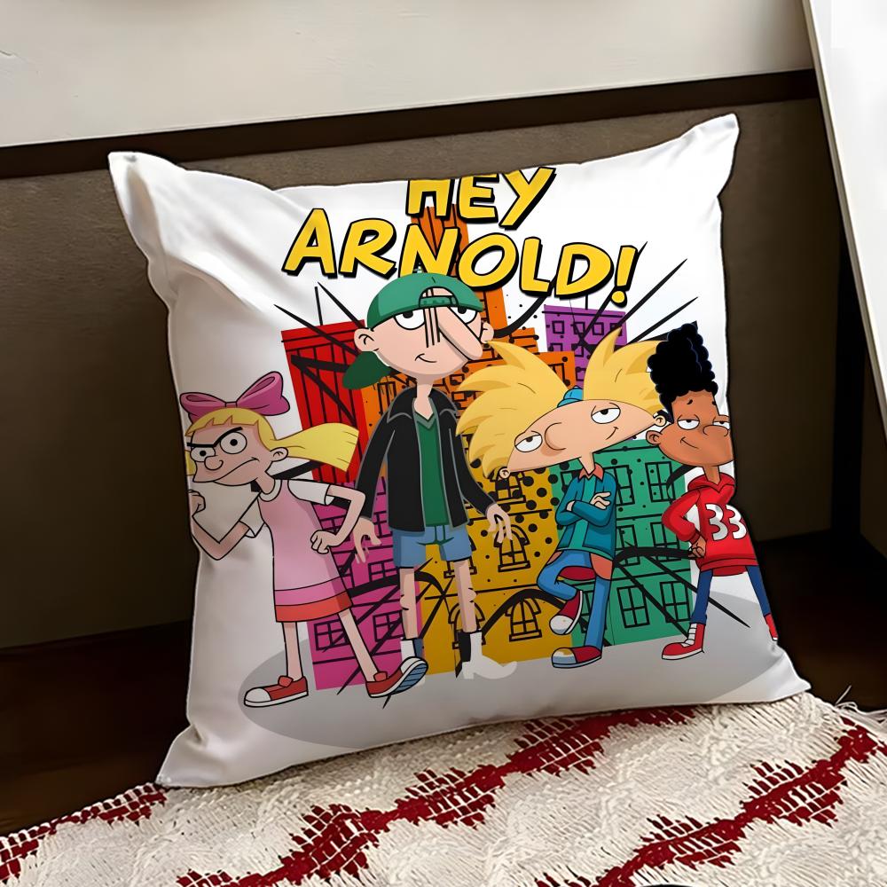 Anime HHey AArnold Cushion Cover Reversible Soft Durable Pillow Cover Home  Car MultiScene Use for Daily Comfort