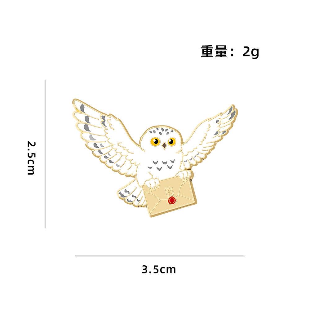 Harry Potter Peripheral Hedwig Owl Badge Sorting Hat Brooch Golden Snitch Student Bag Ornament