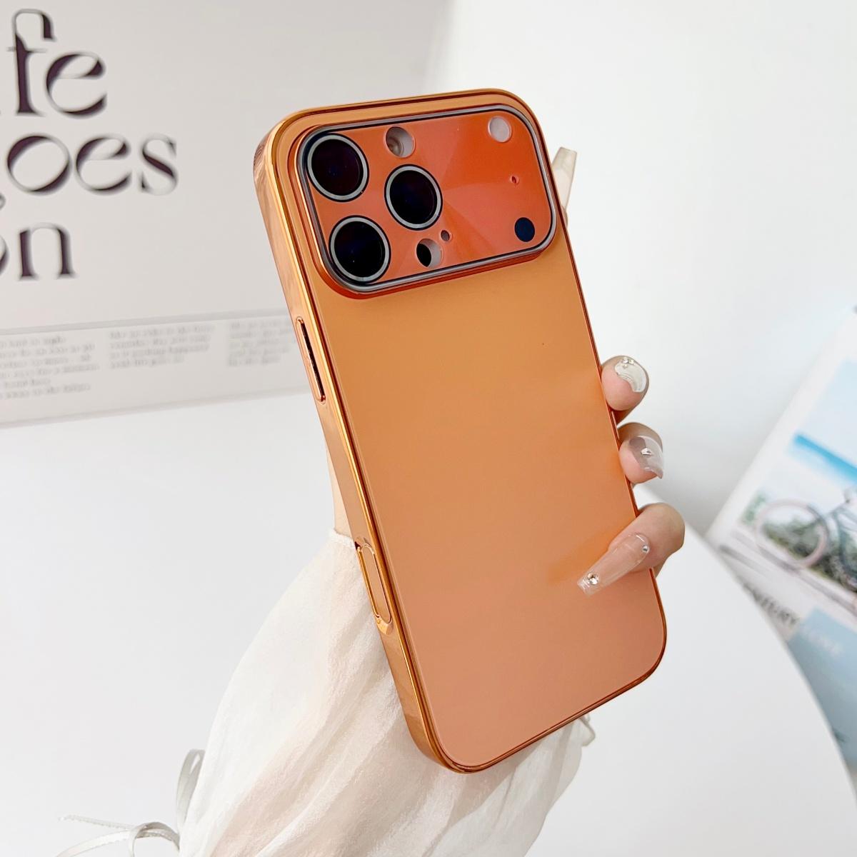 

Official Orange Frosted Camera Protector Phone Case For iPhone 17 Air 16 15 14 13 12 Pro Max Plus Large Window Shockproof Cover iPhone 12