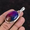 Regenbogen Solar Quarz Druzy Edelstein Anhänger handgemachte Boho Stil Schmuck 925 Sterling Silber Anhänger eleganter Anhänger Silber Schmuck für Geschenk