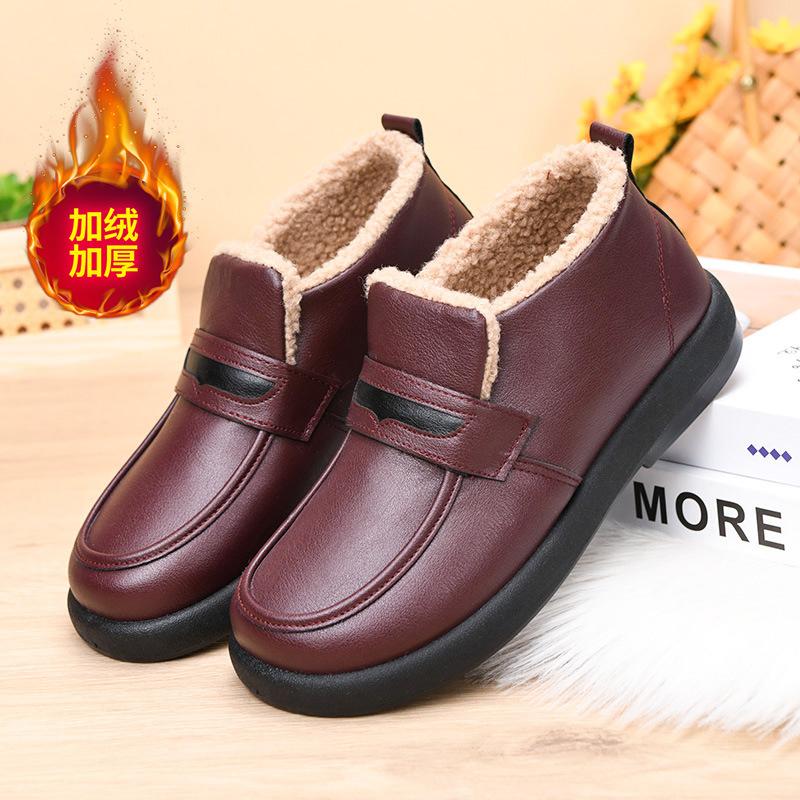 

Processing custom snow boots Korean version of women s new winter 2025 piled thickened large cotton boots warm flat women s cotton shoes 41