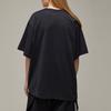 Y-3 Solid Color Irregular Hem Round Neck Short Sleeve T-Shirt Unisex Tops Black IN4377