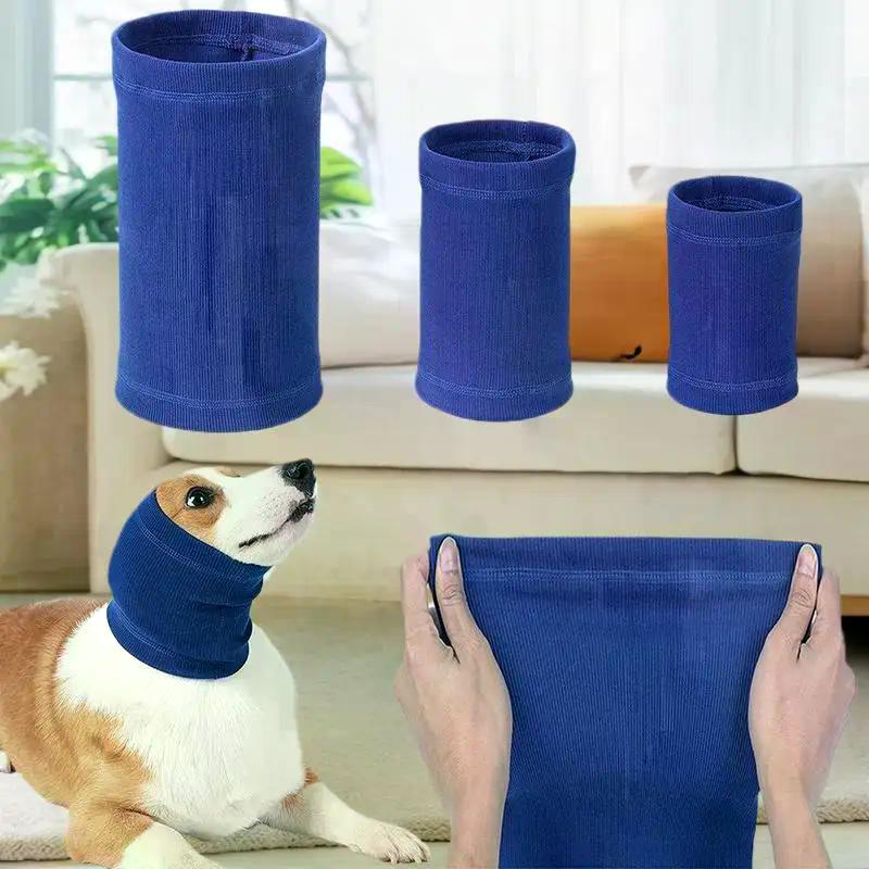 Dog Grooming Earmuff Warm Headband Ear Cover Neck Hat Noise Cancel Soundproof Anxiety Pet Bath Quiet Dry HeadSleeve Dog Supplies
