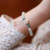 Jade Round Bead Peach Blossom Bracelet - Niche Design for Women and Students
