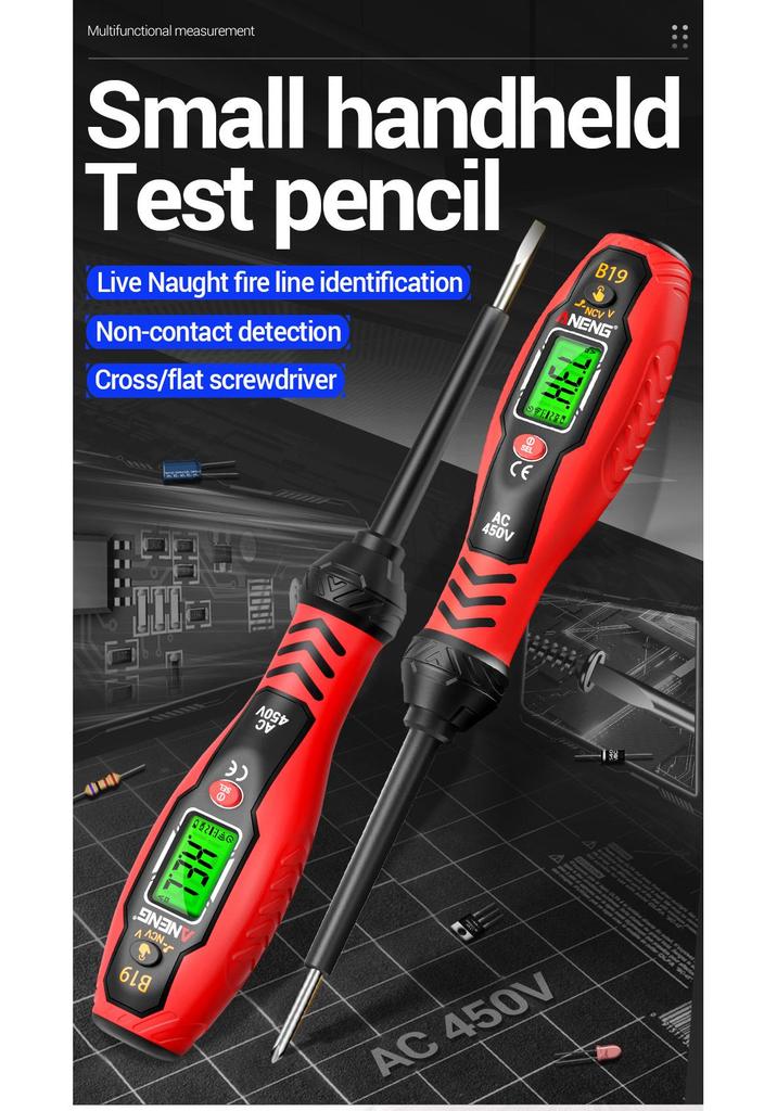 ANENG Smart Digital Voltage Tester Pen with NCV Sensing, Circuit Continuity, and Zero Fire Line Identification.