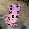 Cute smudged black cat applies to Apple 16/17Pro mobile phone case IP16 cat ears Air transparent 15/14 soft case