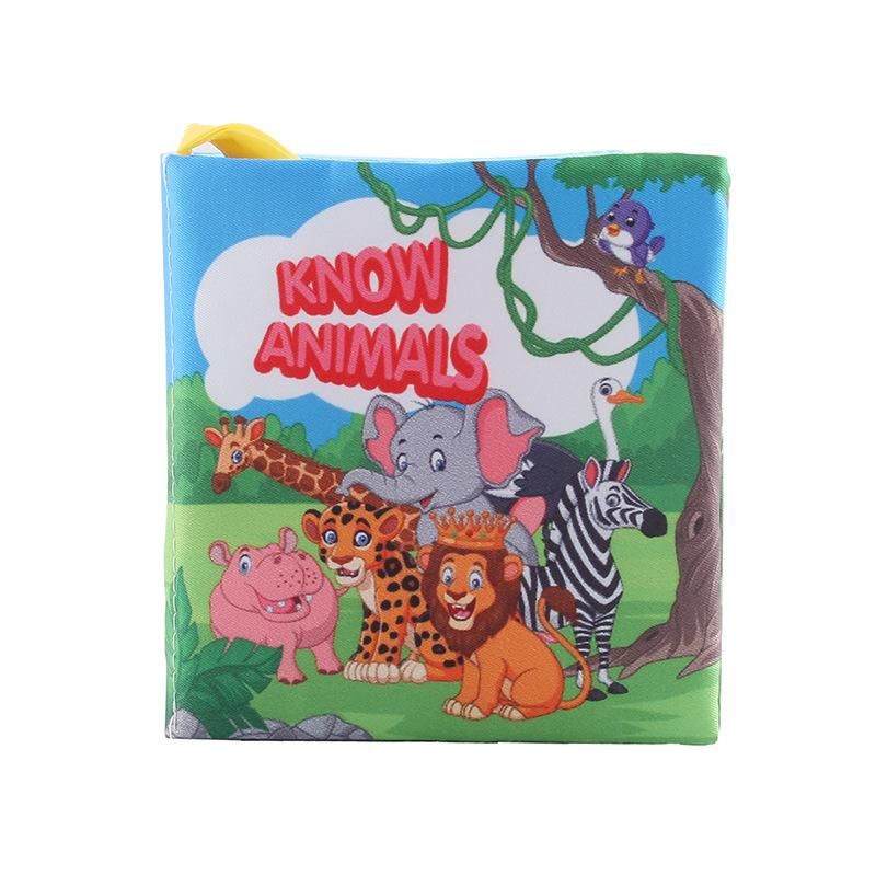 Resources Stereoscopic Baby Cloth Books Early Education Cognitive Toys, Forest Animals English Palm Books Baby Cloth Books