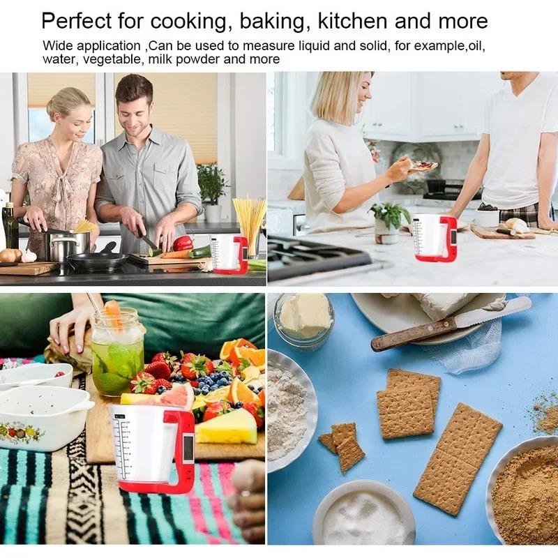 1000G 600ML Capacity Measuring Cup Detachable Kitchen Scales LCD Electronic Measurement Tool