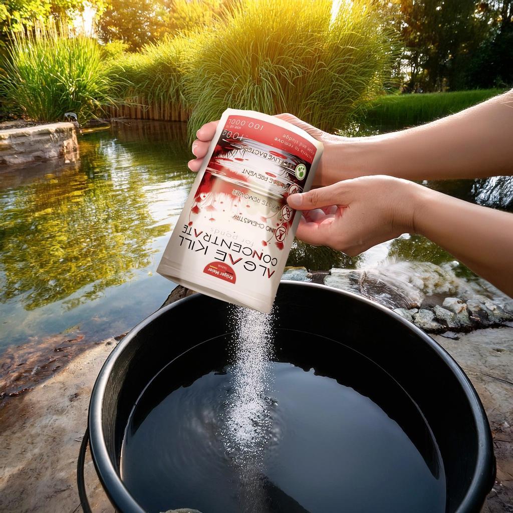 For algae in the pond, removes bottom sediment, natural bacteria, 100g