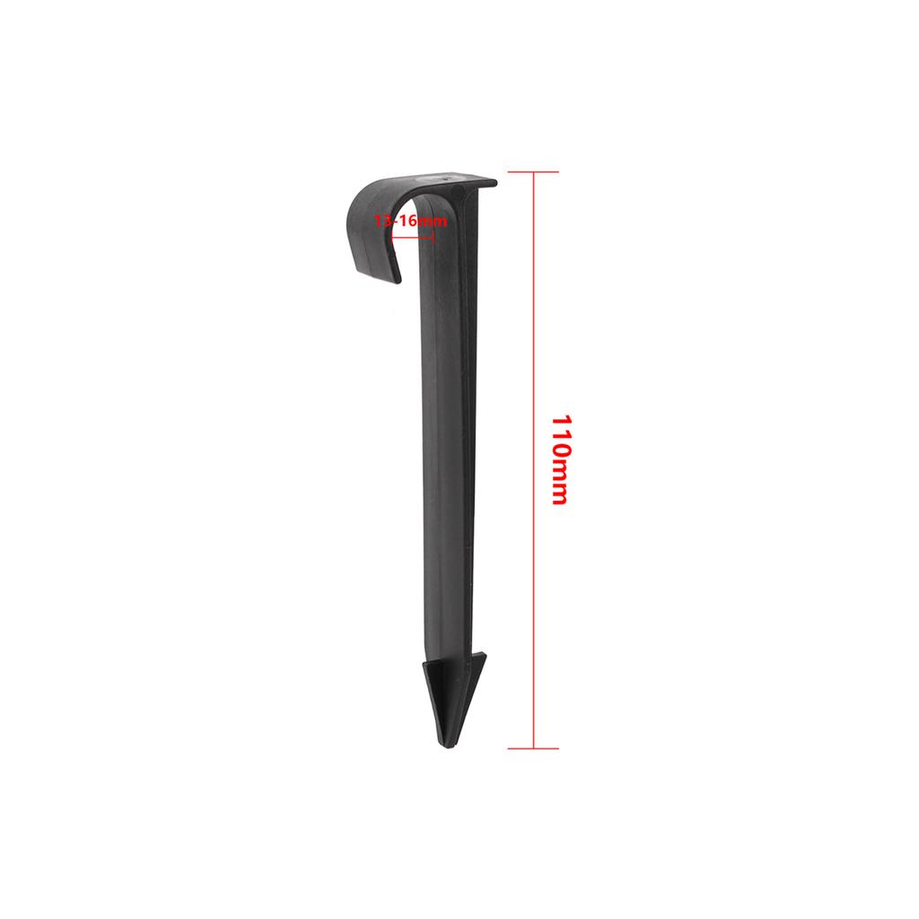 DN16mm DN20mm PE Pipe Ground Stake C-Type Spiked Garden Lawn Orchard Irrigation Tube Nail to Prevent Pipe Dragging Black 5/50Pcs