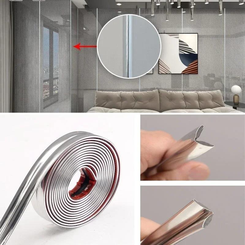 1pc 3m/118.11in Self Adhesive Wall Tape Protector Trim Wall Corner Guard Edge Stick Molding Trim Windows Tables Countertop Frame