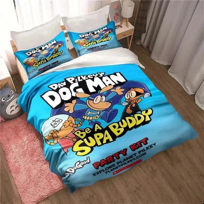 

New 3D Print Cartoon Dog Man Cute Comfortable Duvet Quilt Cover Pillowcase Bedding Set Children Bedroom Decoration Home Textile 70x133cm 2pcs