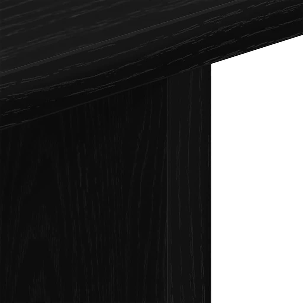 TV Cabinet with Casters Black Oak Effect 80 X 40 X 45 Cm