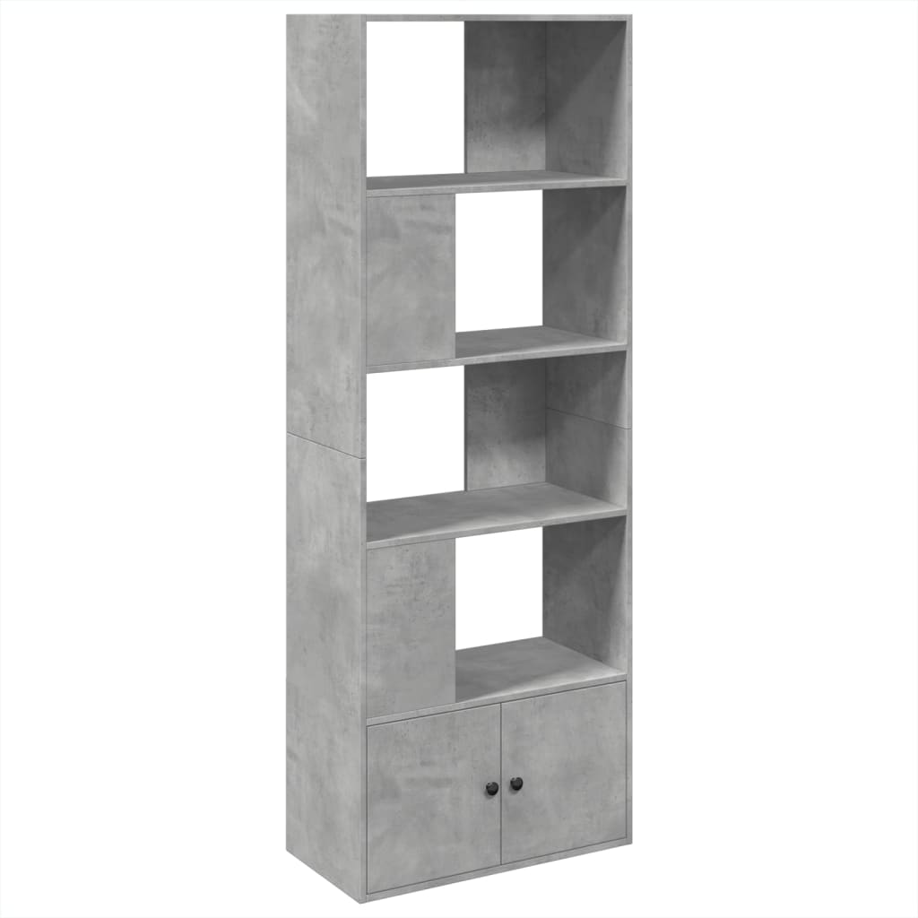 Bookshelf Concrete Grey 70x36x189 cm Engineered Wood