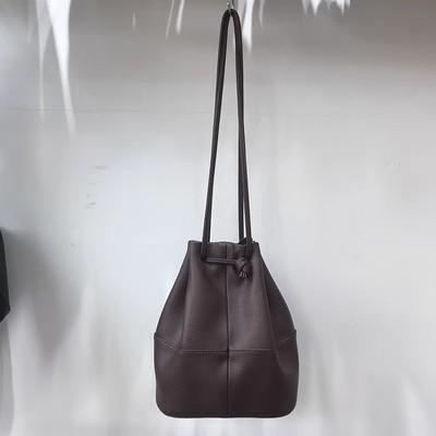 Korean Handbags Fashion Soft Leather Drawstring Shoulder Bag Retro Autumn/winter Small Women Crossbody Bag Drawstring Bucket Bag