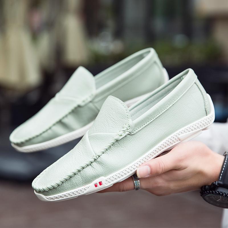 Leather Men Shoes Luxury Designer 2026 Casual Slip On Flats Penny Loafers Men Moccasins White Male Driving Shoes Chaussure Homme