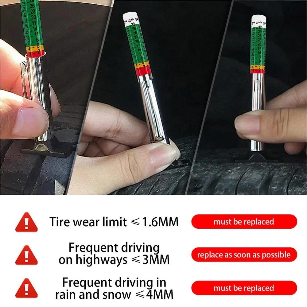 2/5/10Pcs Car Wheel Tyre Measuring Pen Digital Tire Tread Pattern Depth Thickness Gauge Auto Inspection Tools Supplies