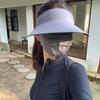 Large Brim Sunscreen Empty Top Cap Ice Silk Visor Cap Foldable Summer Sun Hat  Sunshade