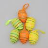 6PCS Set Easter  Decorations Ornaments Bright Color Striped Foames Eggs  Decorations for Easter Holiday Occasion