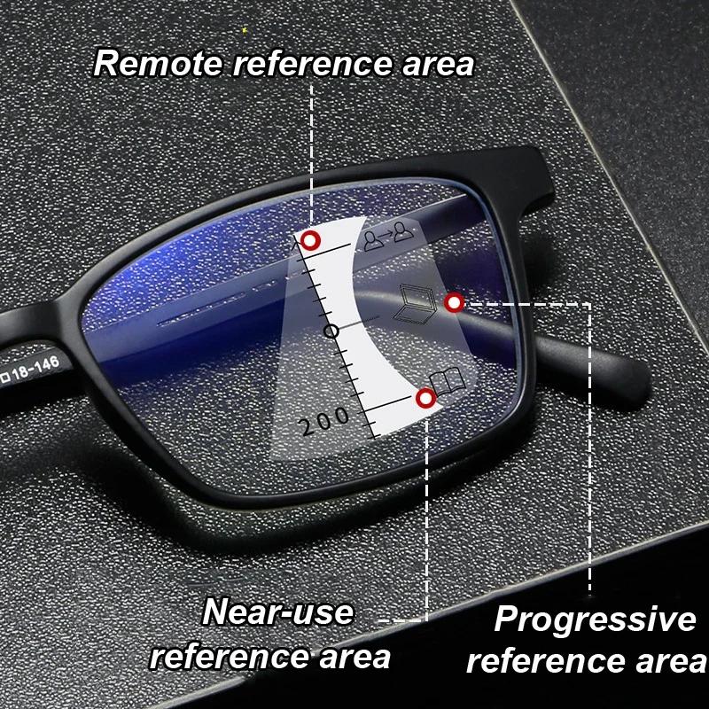 Multifocal Reading Glasses Anti-blue Light Men Women TR90 Frame Eyewear Finished Far Near Sight Eyeglasses Diopter +1.0 TO +4.0