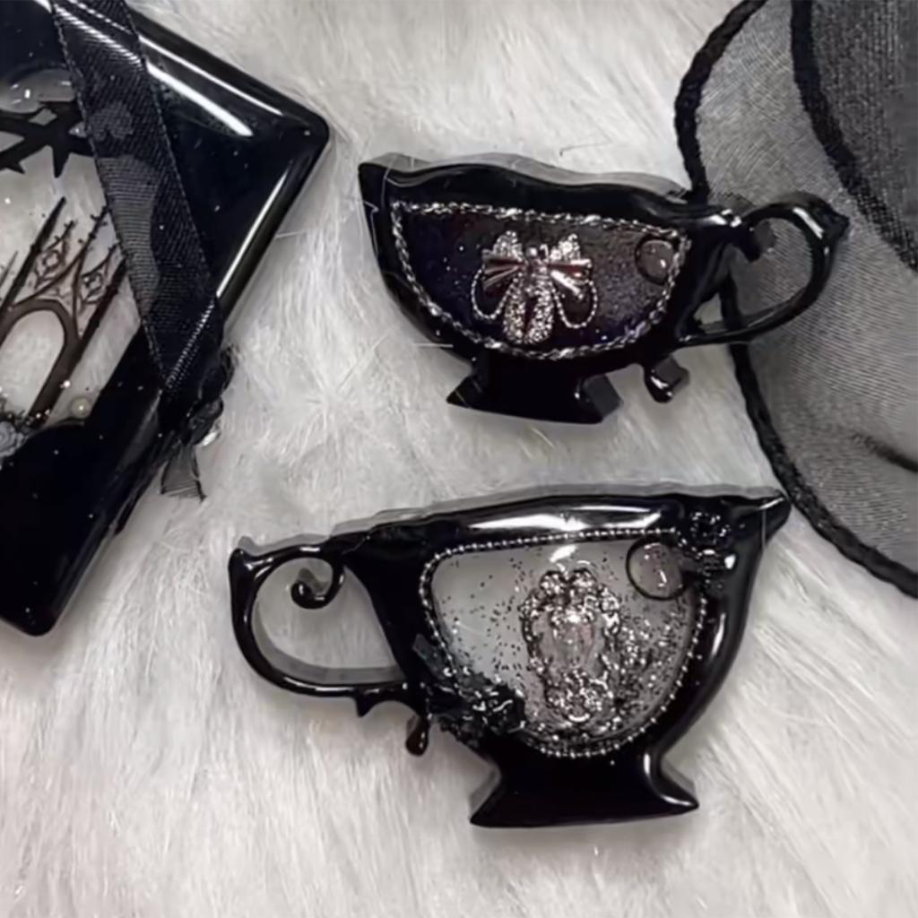 Praktická silikonová forma Tekutý písek Forma na kávový šálek Unikátní formy na výrobu šperků z epoxidové pryskyřice pro Y nadšence