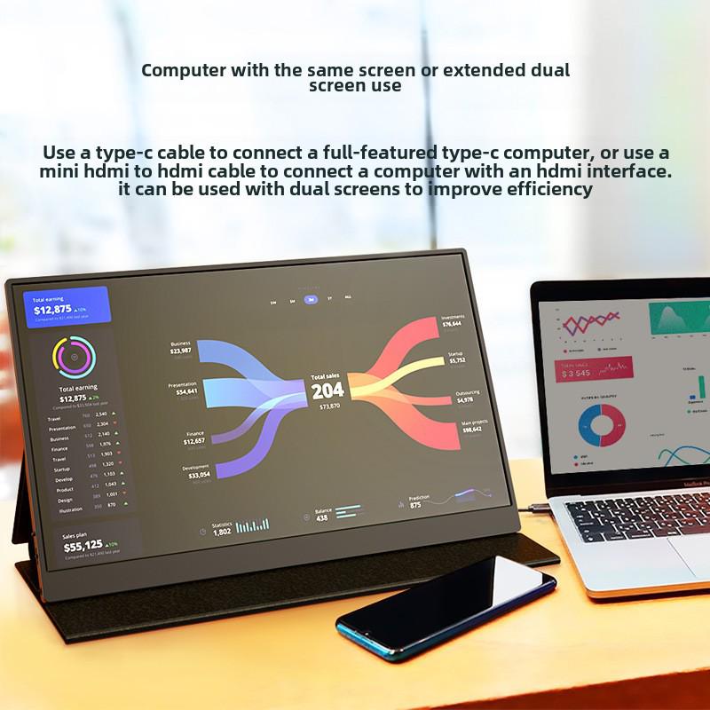 15.6-Inch HD Portable Type-C Display for Phone and Laptop Screen Extension